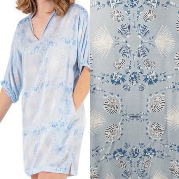 NWT Emily McCarthy Poppy Dress in Sea Party Size Small Relaxed Shirt Dress.  22 - Picture 1 of 7